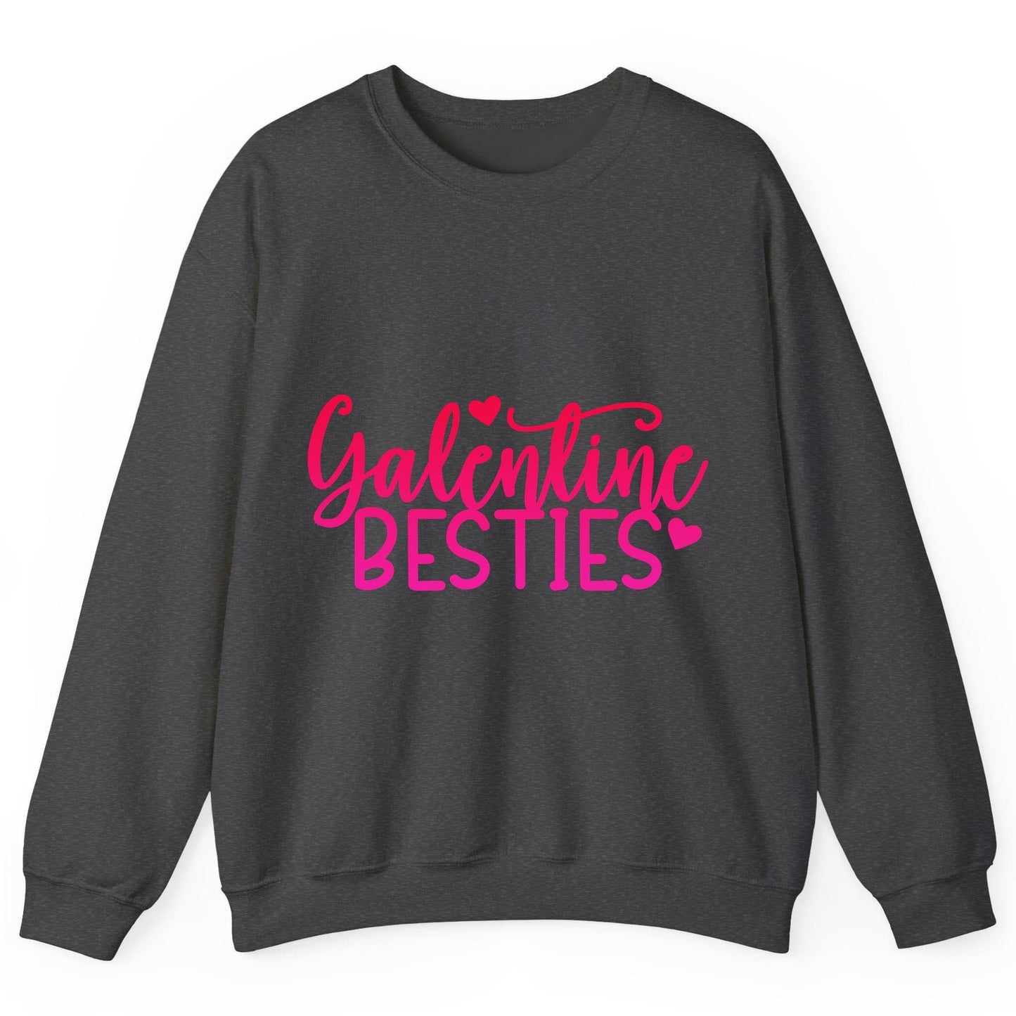 Galentine Besties galentine's day Sweatshirt Dark Heather product mockup