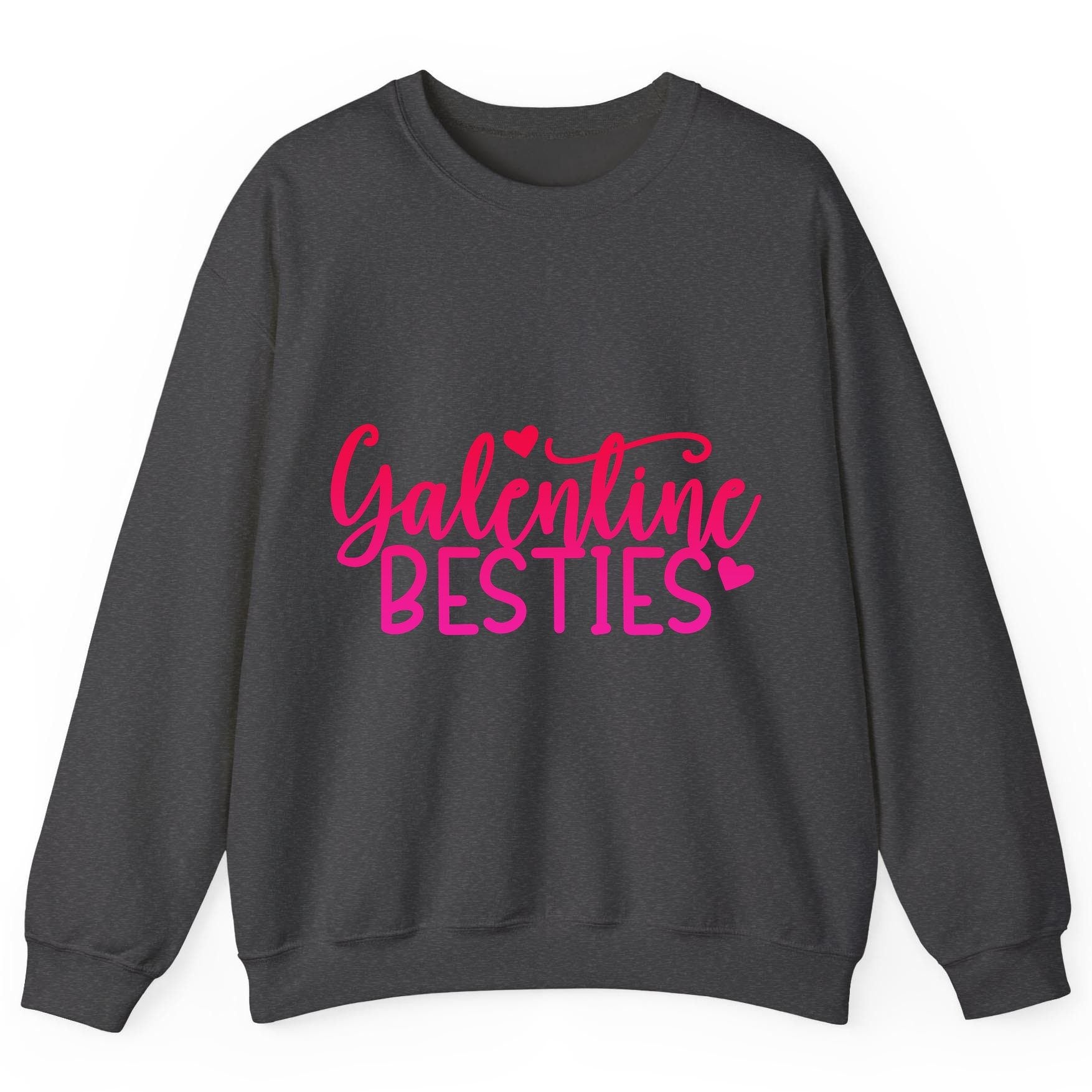 Galentine Besties galentine's day Sweatshirt Dark Heather product mockup