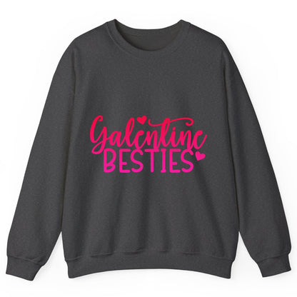 Galentine Besties galentine's day Sweatshirt Dark Heather product mockup