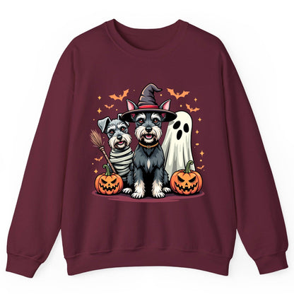 Halloween Schnauzer Dogs schnauzer dogs Sweatshirt Maroon product mockup