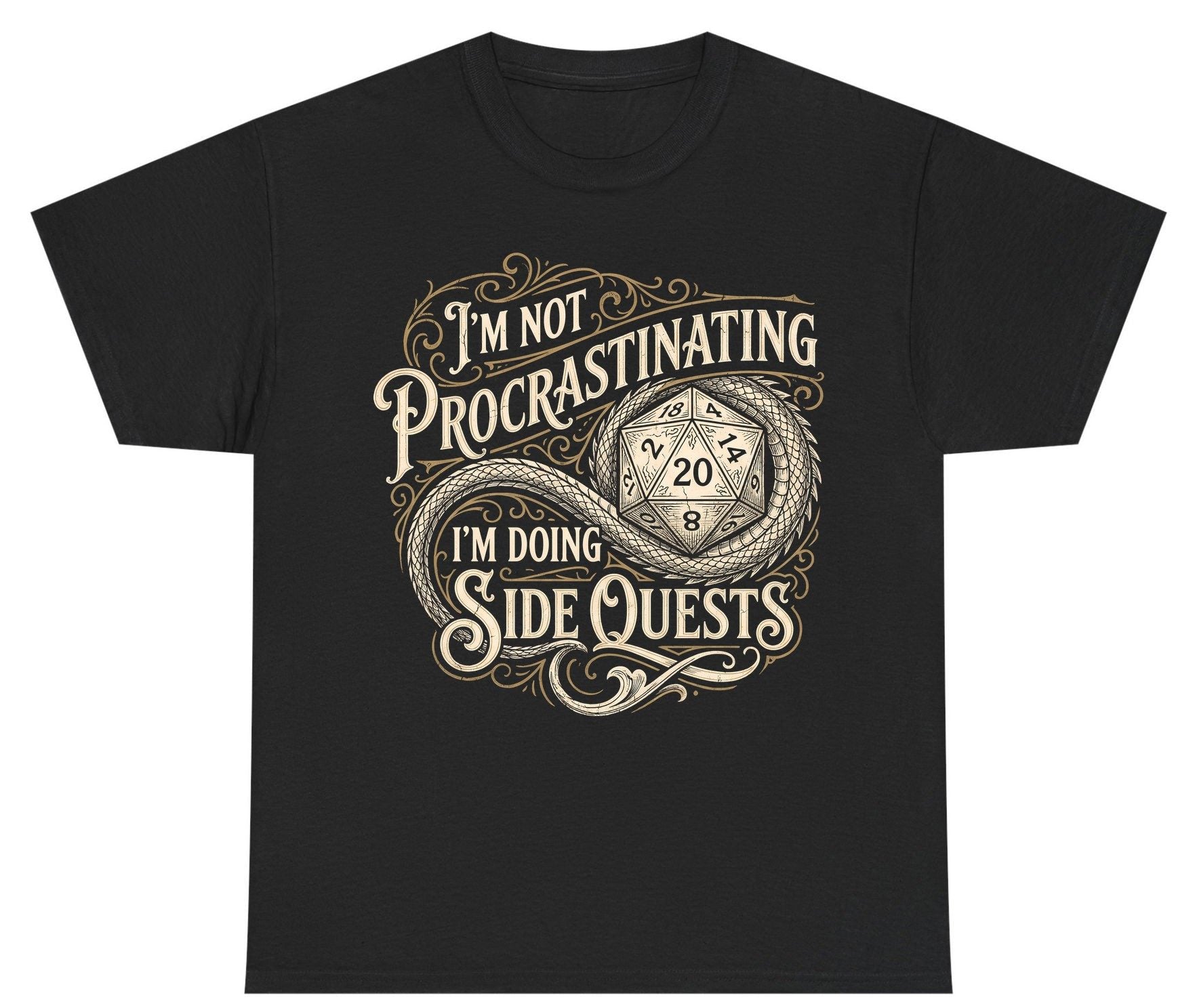 I'm Not Procrastinating I'm Doing Side Quests rpg gaming Youth T-Shirt Black product mockup