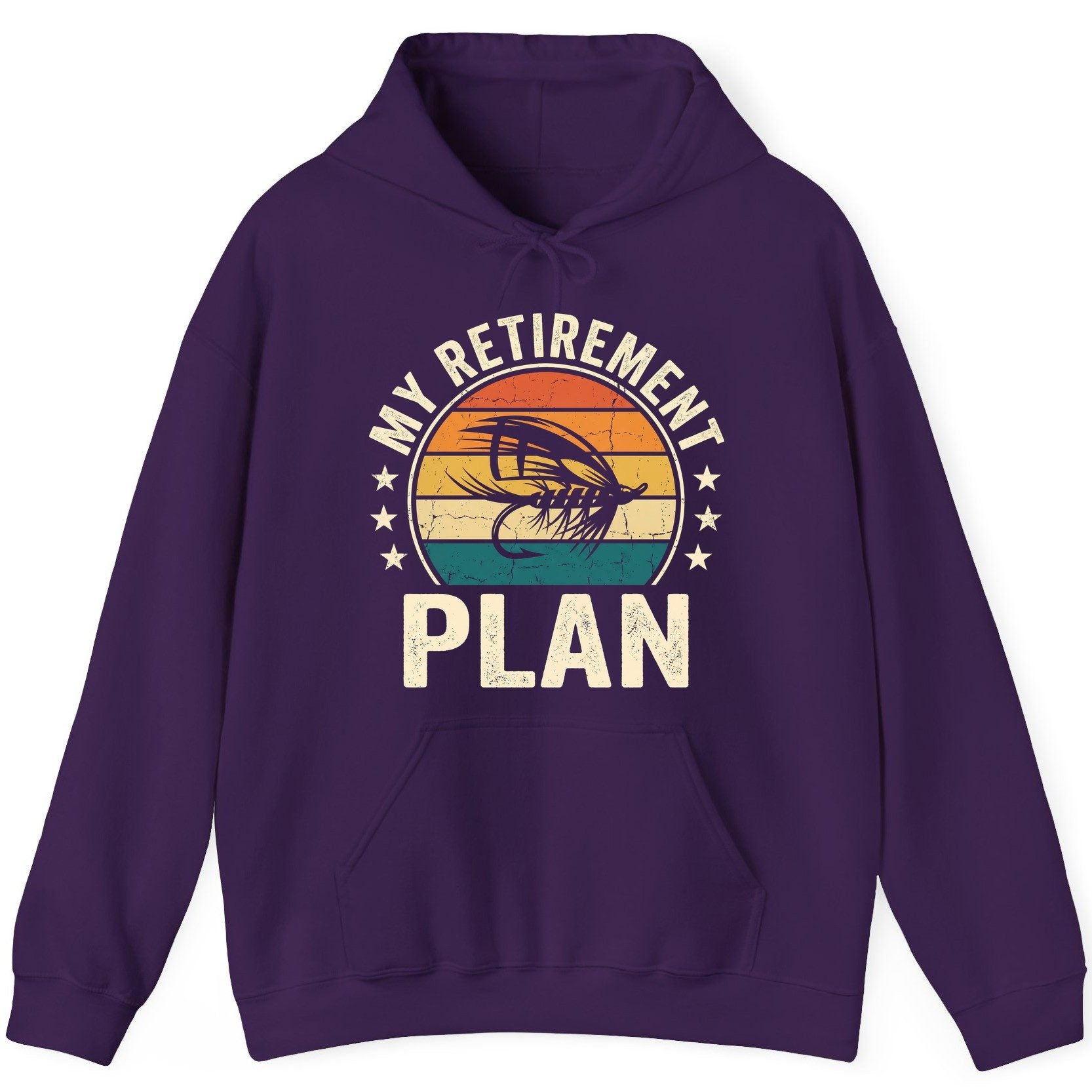 My Retirement Plan fly fishing Hoodie Purple product mockup