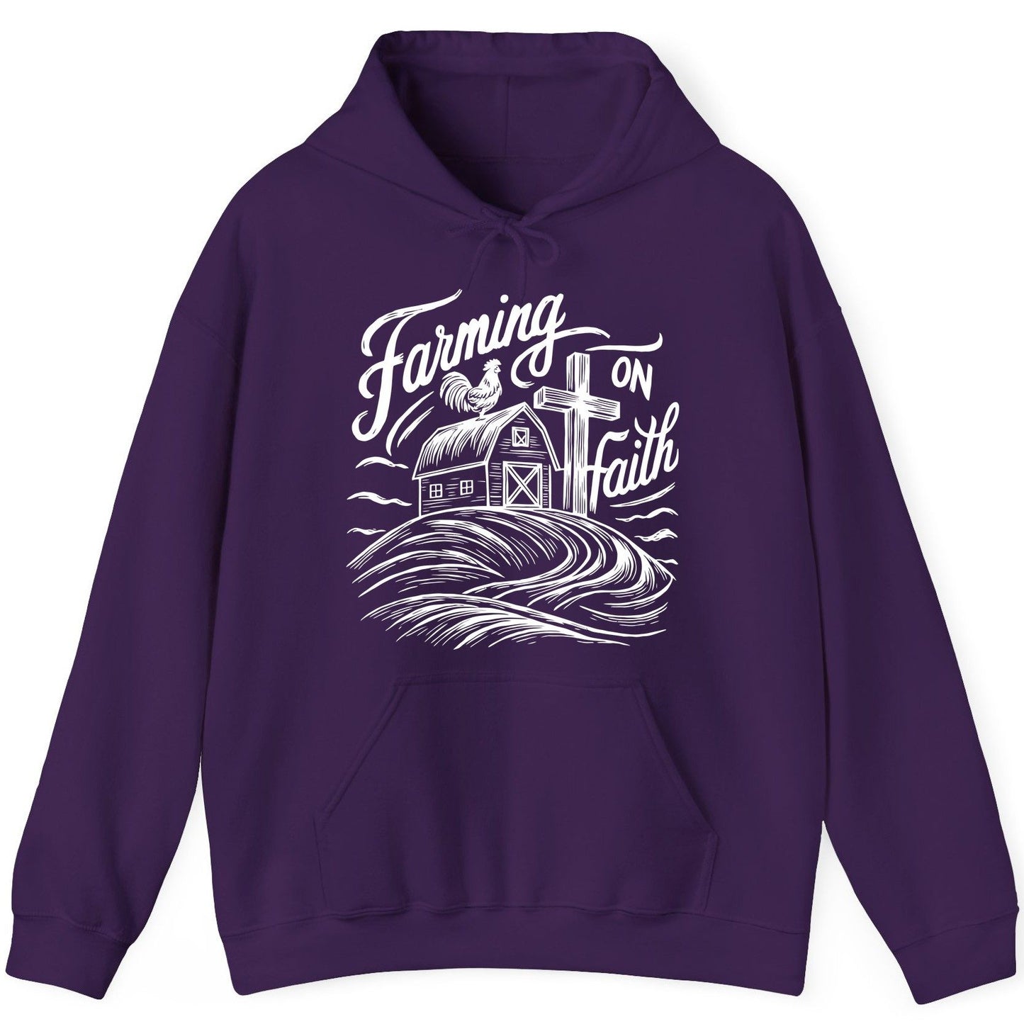 Farming on Faith christian farming Hoodie Purple product mockup