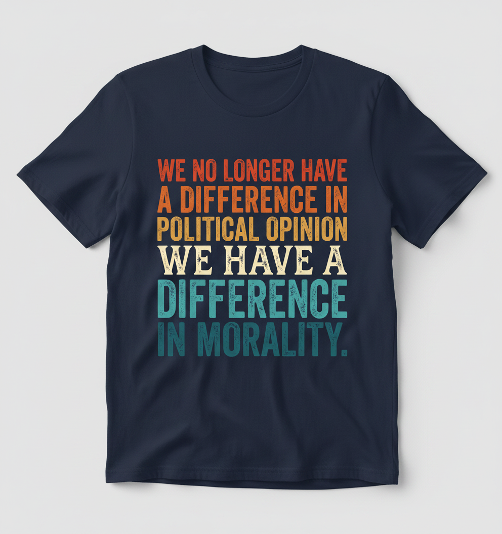 Difference In Morality Political Quote T-Shirt - Navy
