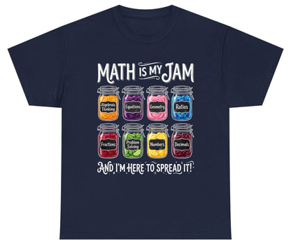 Math Is My Jam and I'm Here to Spread It! mathematics Youth T-Shirt Navy product mockup