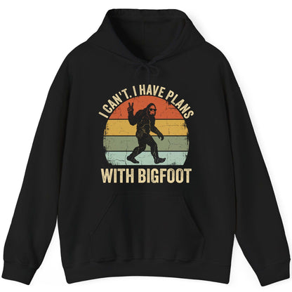 I Can't I Have Plans with Bigfoot bigfoot Hoodie Black product mockup
