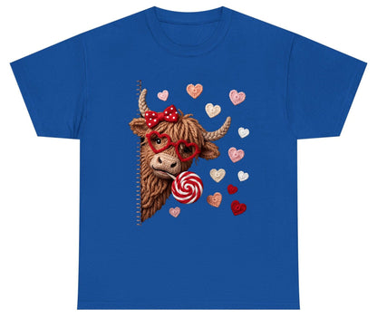 Crochet Valentine's Highland Cow highland cow Youth T-Shirt Royal product mockup