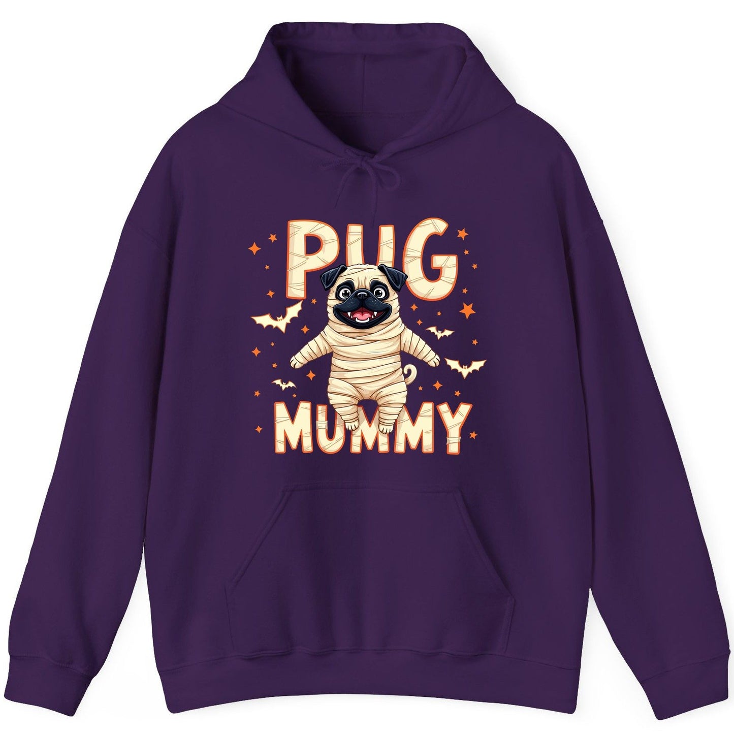 Pug Mummy pug Hoodie Purple product mockup