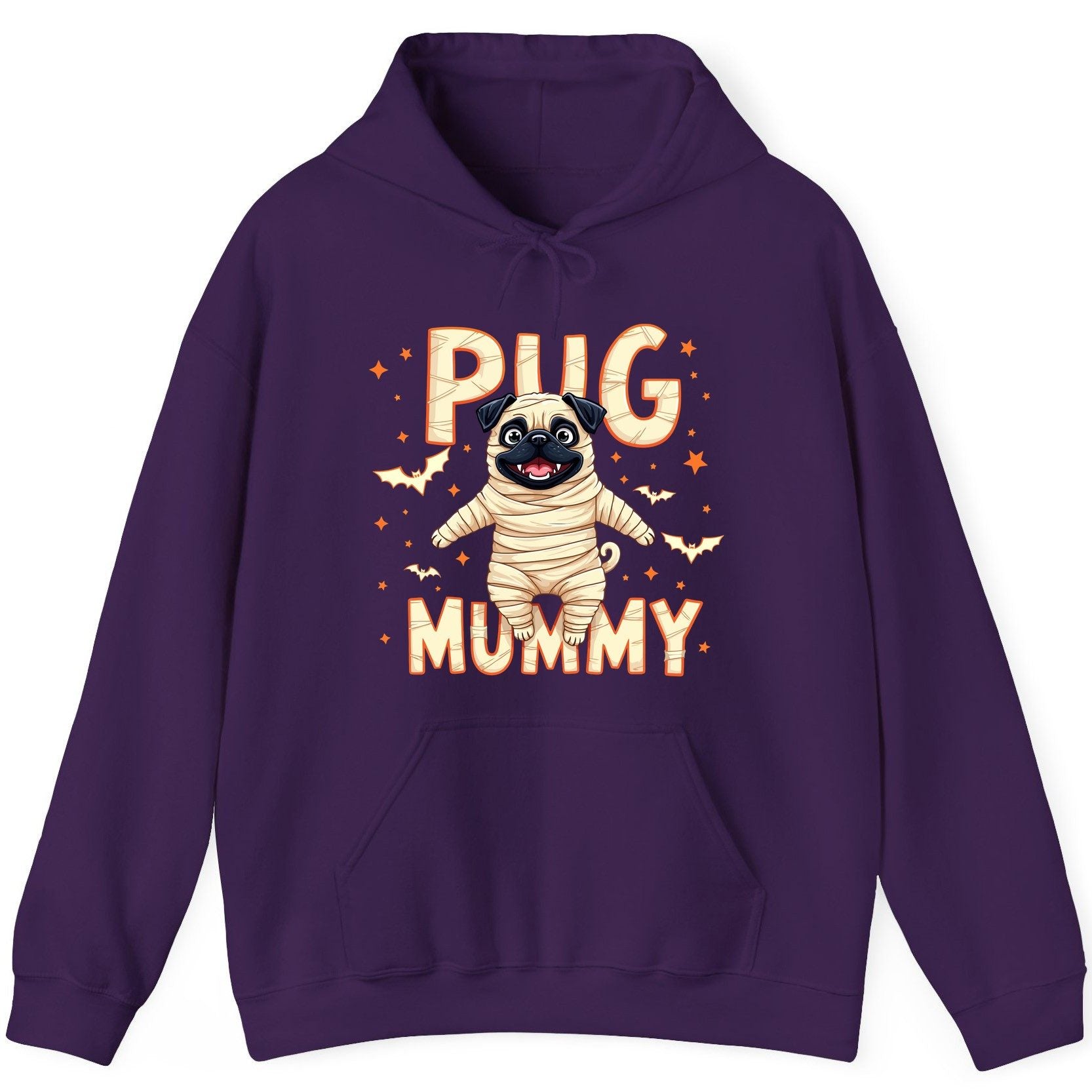 Pug Mummy pug Hoodie Purple product mockup