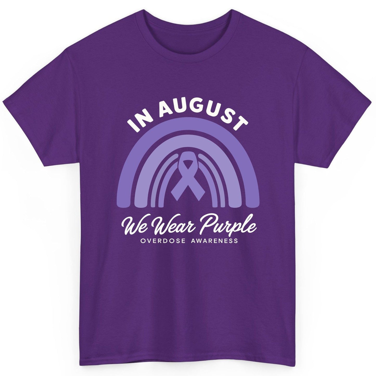 In August We Wear Purple Overdose Awareness overdose awareness T-Shirt Purple product mockup