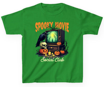 Spooky Movie Social Club Halloween Youth T-Shirt Irish Green product mockup