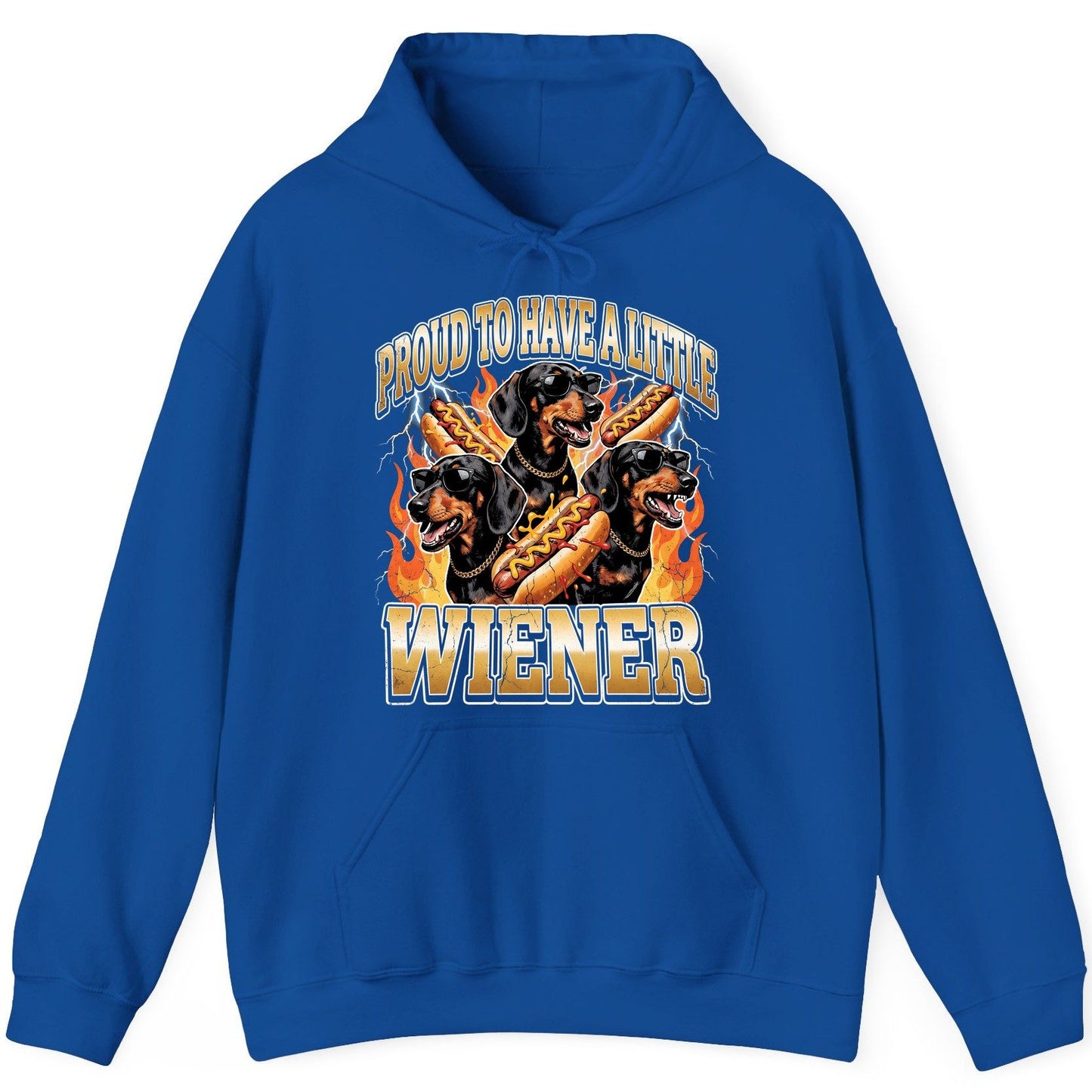 Proud to Have a Little Wiener dachshund Hoodie Royal product mockup