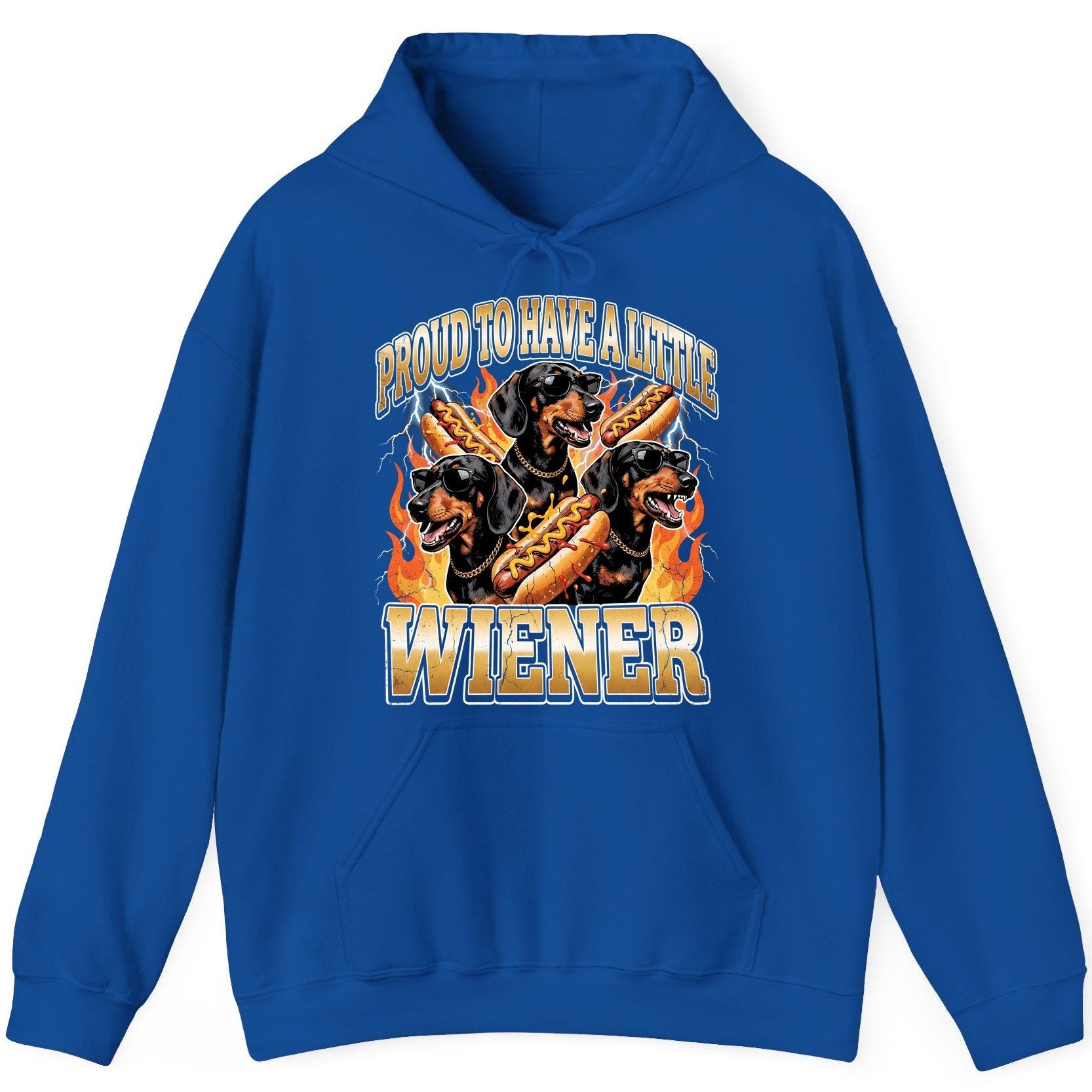 Proud to Have a Little Wiener dachshund Hoodie Royal product mockup