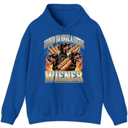 Proud to Have a Little Wiener dachshund Hoodie Royal product mockup