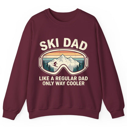 Ski Dad Like a Regular Dad Only Way Cooler skiing Sweatshirt Maroon product mockup