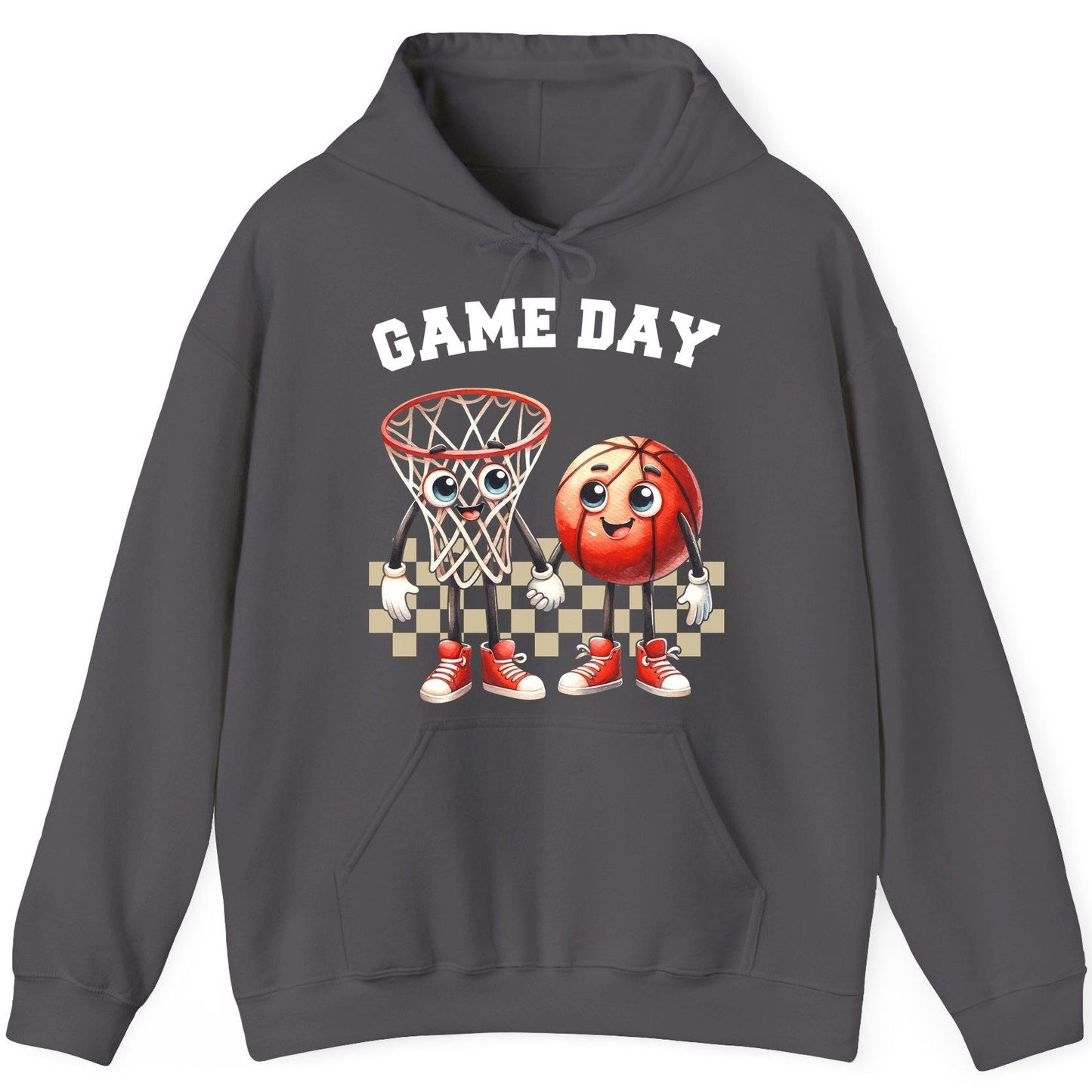 Game Day basketball Hoodie Charcoal product mockup