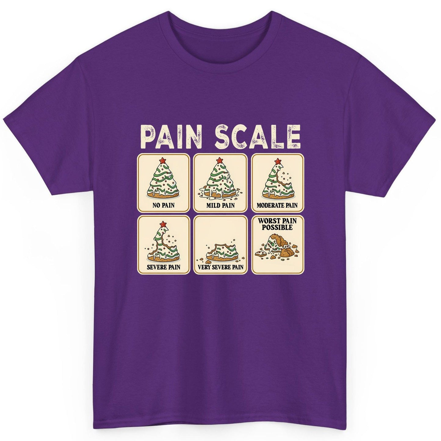 Pain Scale Christmas cookie pain scale T-Shirt Purple product mockup
