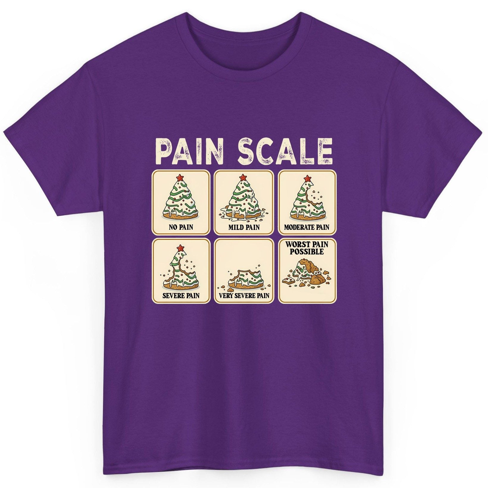 Pain Scale Christmas cookie pain scale T-Shirt Purple product mockup