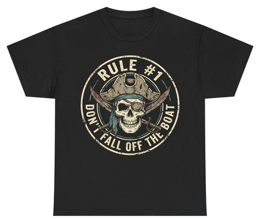 Rule 1 Don't Fall Off the Boat pirate Youth T-Shirt Black product mockup