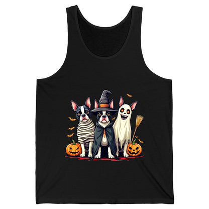 Halloween Boston Terrier Trio boston terrier Tank Top Black product mockup
