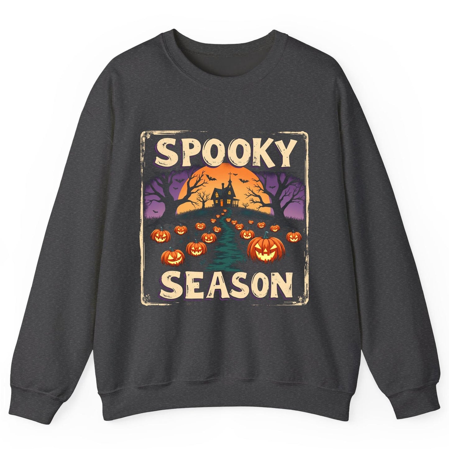 Spooky Season Halloween Sweatshirt Dark Heather product mockup
