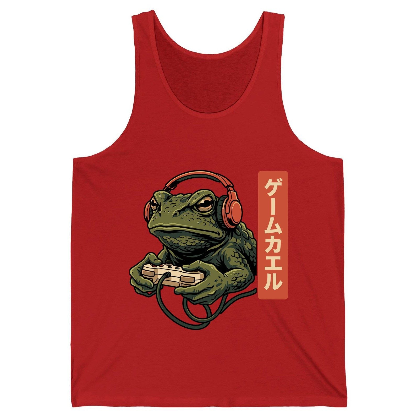 ゲームカエル gaming toad Tank Top Red product mockup