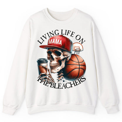 Living Life on the Bleachers Mama basketball mom Sweatshirt White product mockup