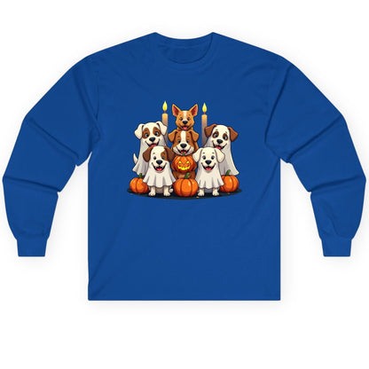 Cute Ghost Dogs Halloween Halloween dogs Long Sleeve Tee Royal product mockup