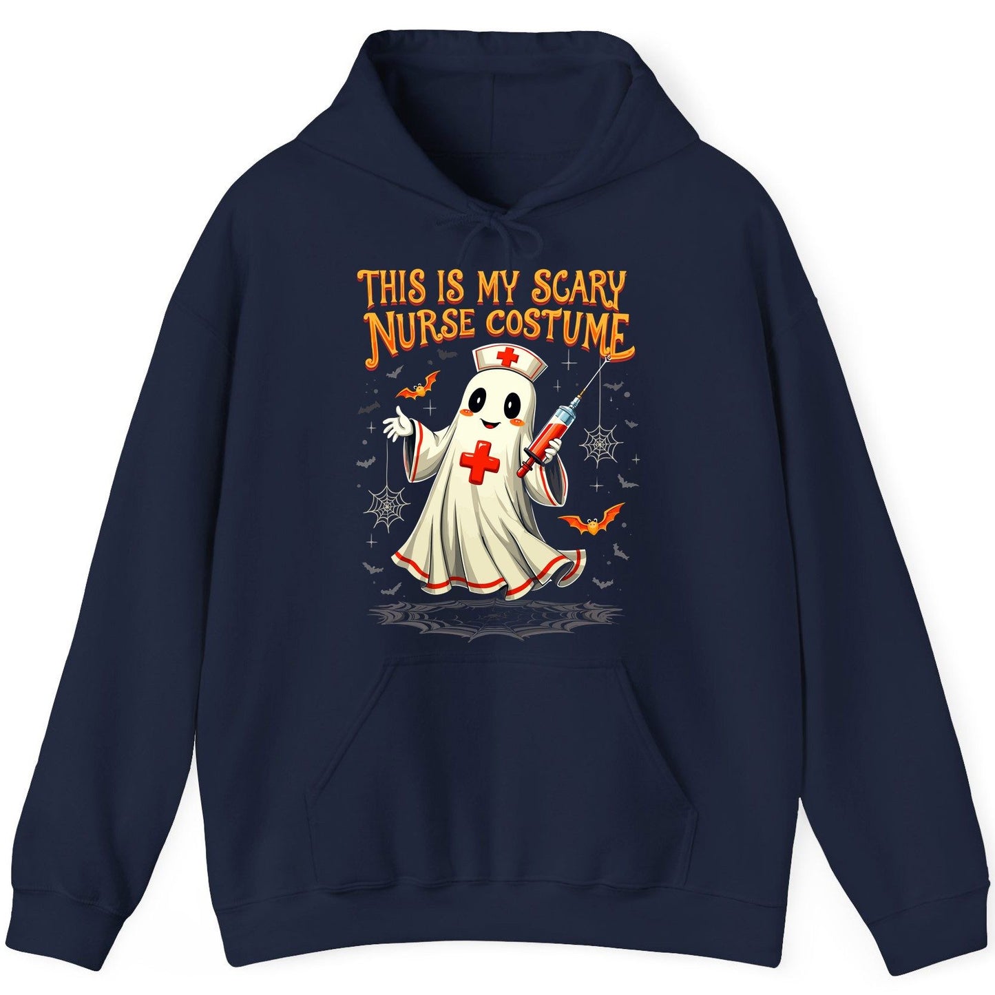 This Is My Scary Nurse Costume Halloween ghost nurse Hoodie Navy product mockup