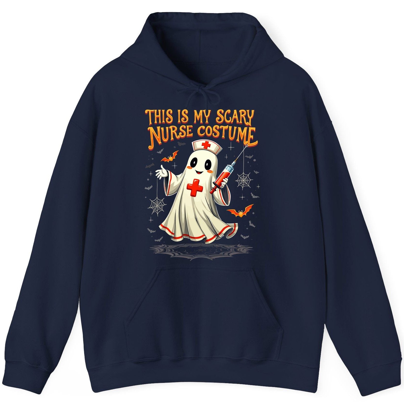 This Is My Scary Nurse Costume Halloween ghost nurse Hoodie Navy product mockup