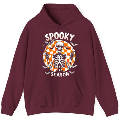 Spooky Season Halloween skeleton Hoodie Maroon product mockup