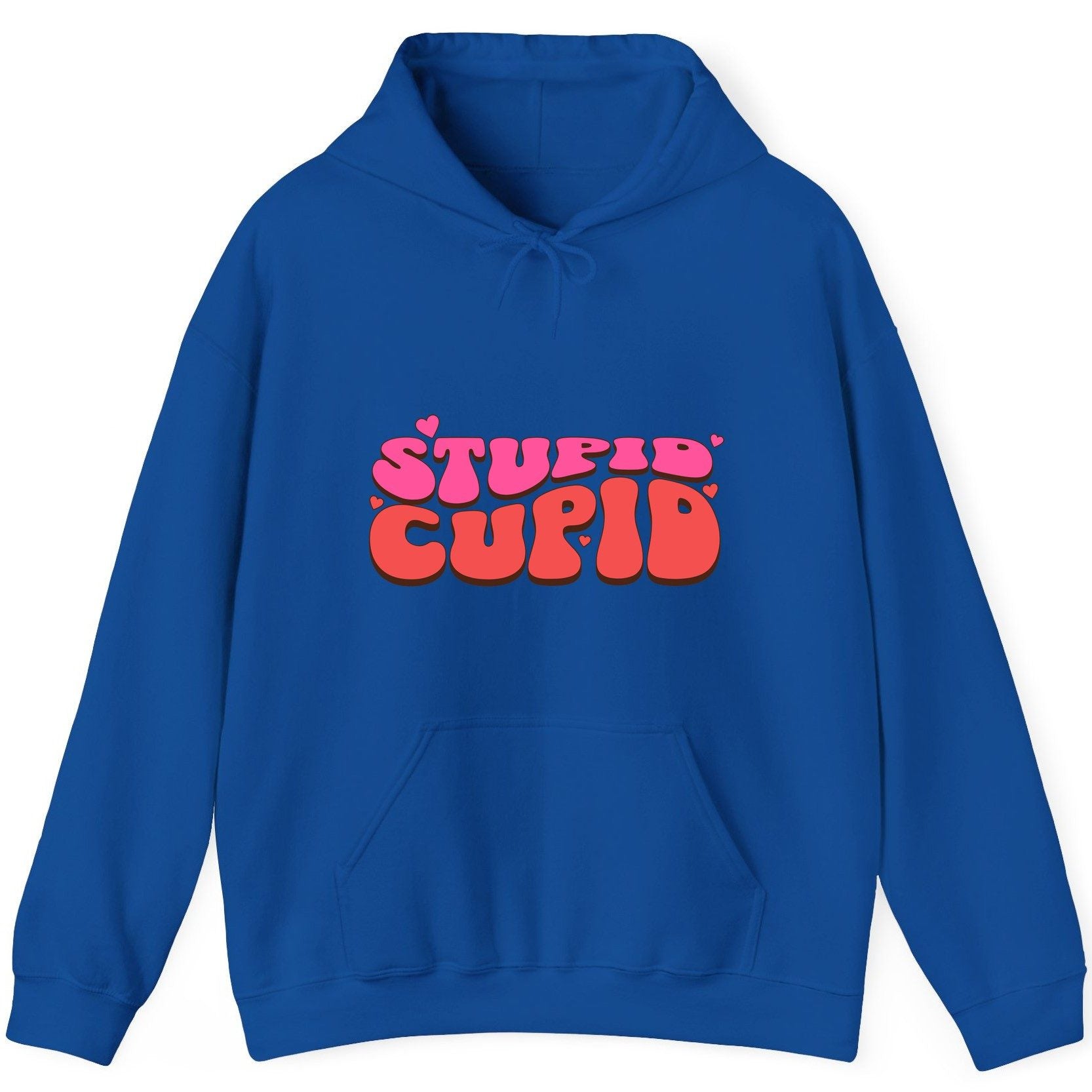 Stupid Cupid anti-Valentine's Day Hoodie Royal product mockup