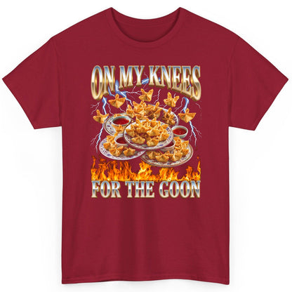 On My Knees for the Goon crab rangoon T-Shirt Cardinal Red product mockup