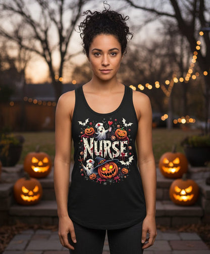 Nurse Halloween nurse Tank Top Black lifestyle mockup