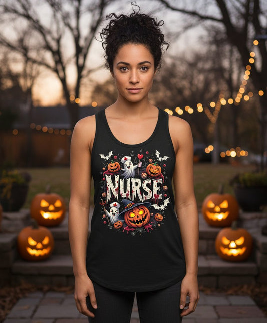 Nurse Halloween nurse Tank Top Black lifestyle mockup