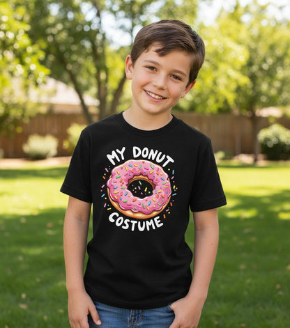 My Donut Costume donut Youth T-Shirt Black lifestyle mockup