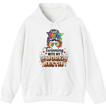 Twinning with My Work Bestie work bestie Hoodie White product mockup
