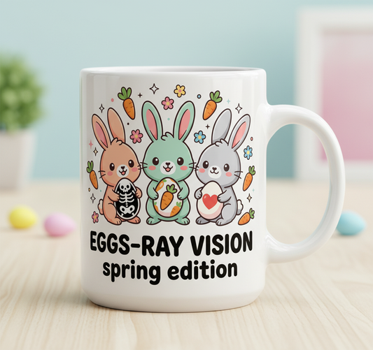 Kawaii Pastel Goth Easter Bunnies White Mug - White