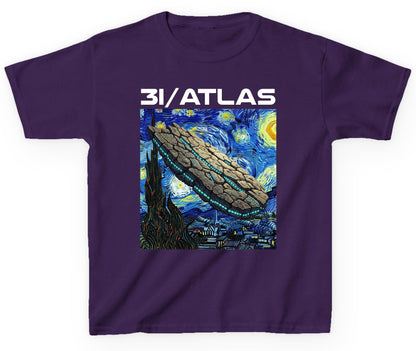 31 Atlas van gogh sci-fi mashup Youth T-Shirt Purple product mockup