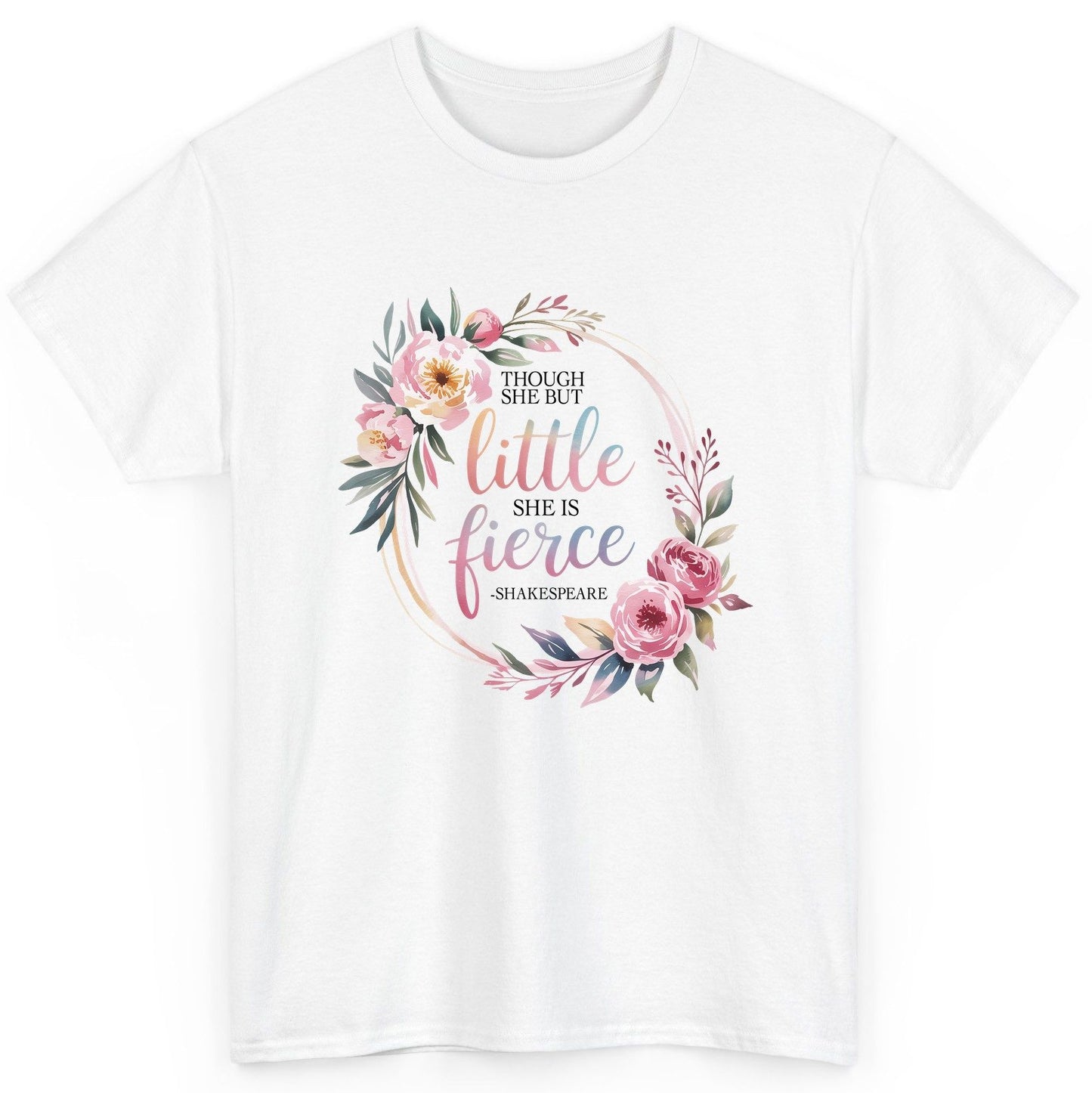 Little Fierce feminine empowerment T-Shirt White product mockup