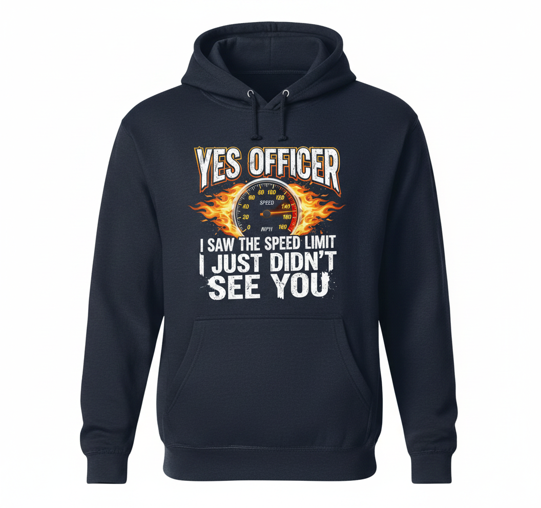 Yes Officer I Saw The Speed Limit Funny Car Enthusiast Design Hoodie - Navy