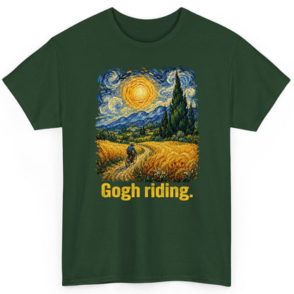 Gogh Riding art parody T-Shirt Forest Green product mockup