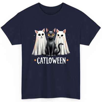 Catloween Halloween cats T-Shirt Navy product mockup