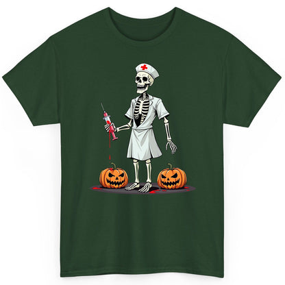 Spooky Skeleton Nurse Halloween skeleton nurse T-Shirt Forest Green product mockup