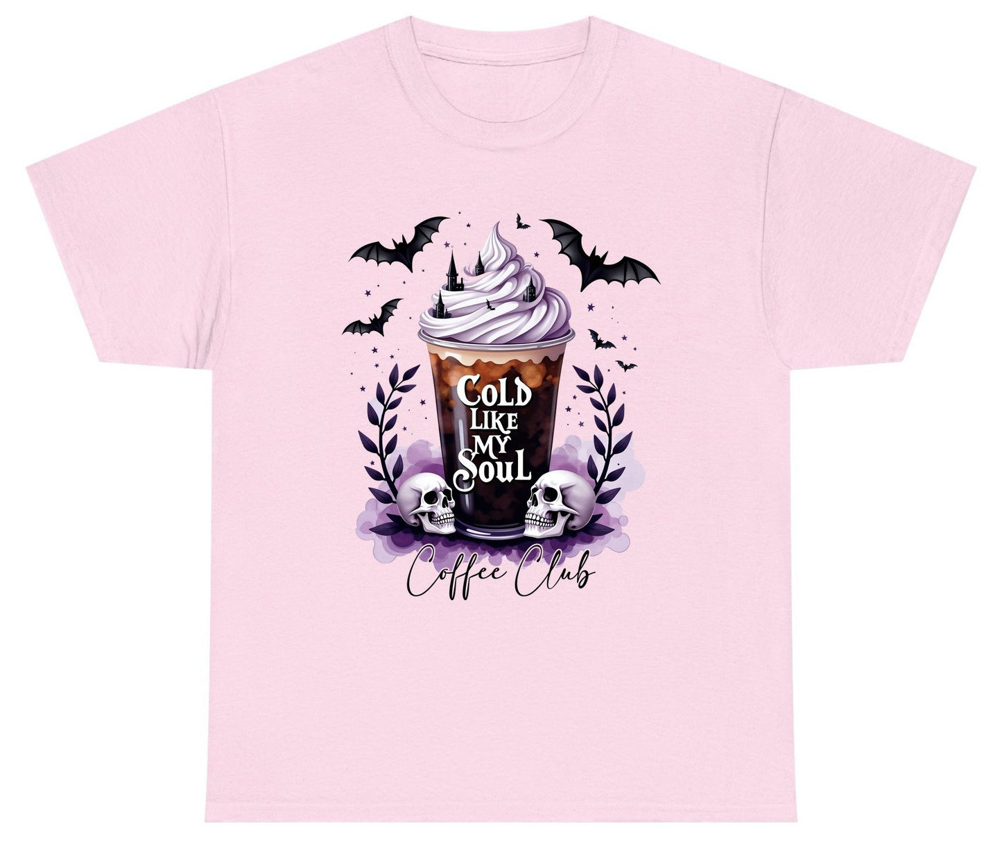 Cold Like My Soul gothic iced coffee Youth T-Shirt Light Pink product mockup