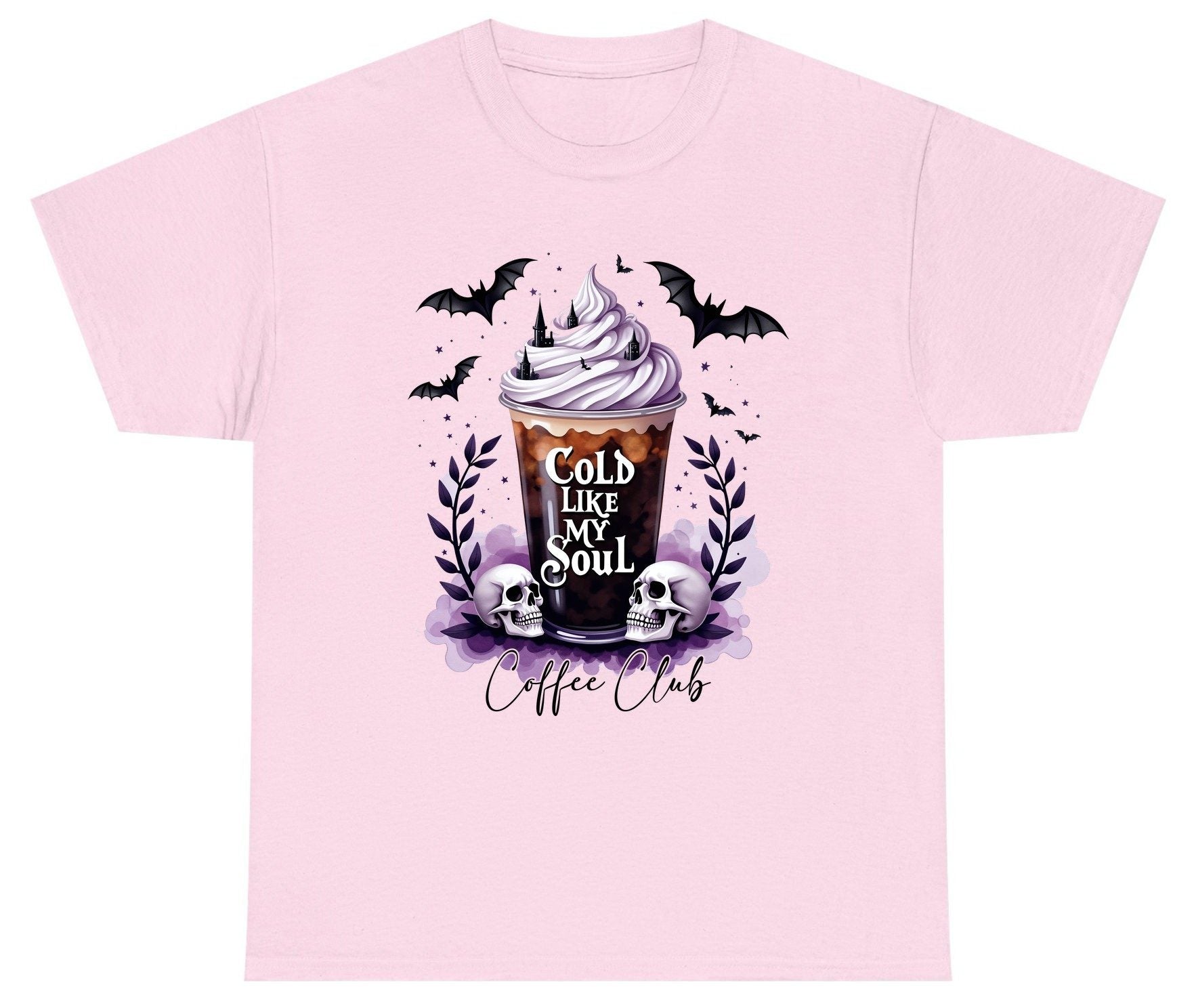 Cold Like My Soul gothic iced coffee Youth T-Shirt Light Pink product mockup