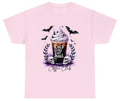 Cold Like My Soul gothic iced coffee Youth T-Shirt Light Pink product mockup