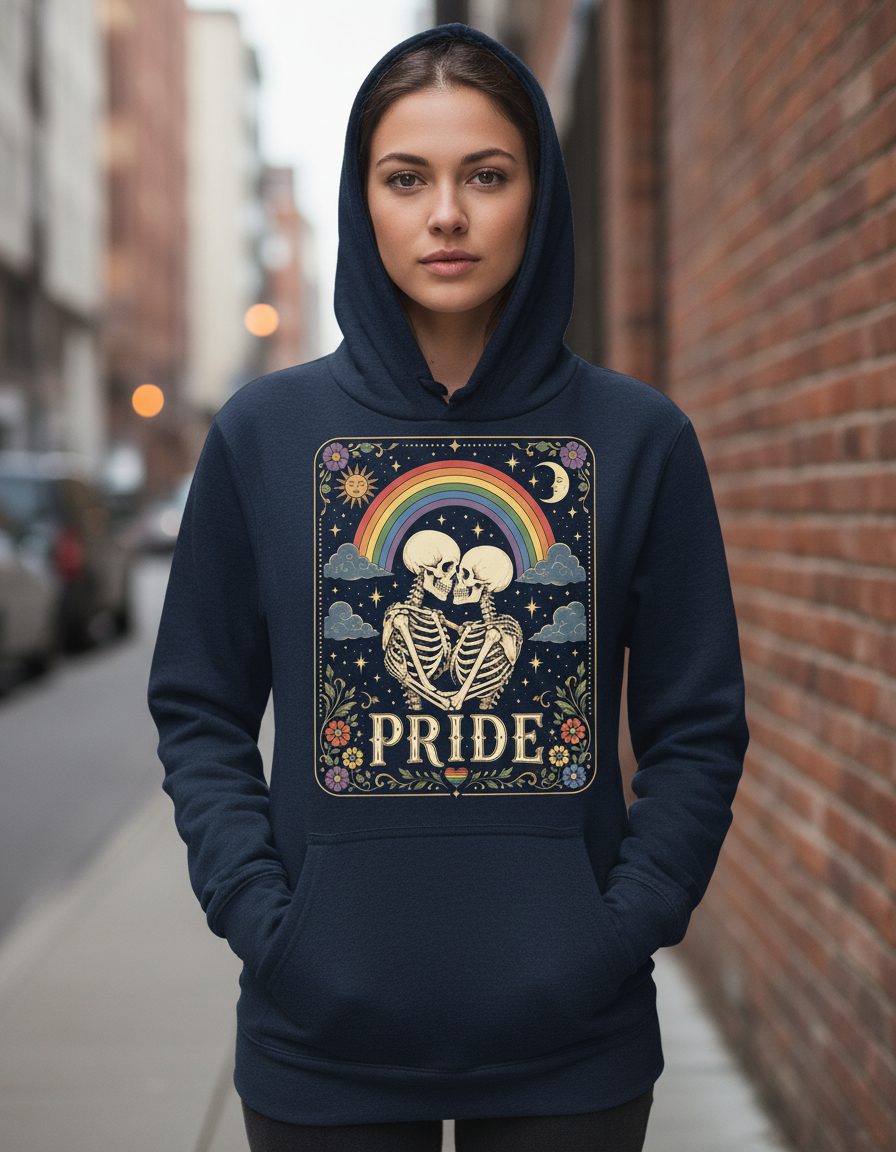 Pride Vintage Lgbtq Hoodie - product mockup - Navy