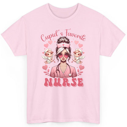 Cupid's Favorite Nurse nurse T-Shirt Light Pink product mockup