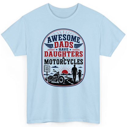 Awesome Dads Have Daughters & Motorcycles biker dad T-Shirt Light Blue product mockup